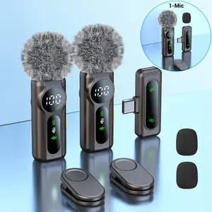 Mini Pro Wireless Lapel Mic Clip for iPhone, iPad, Android, Intelligent Noise Cancellation, Long Battery Life, USB Rechargeable Mic for Vlogging & Teaching