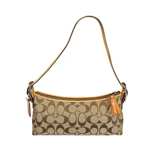 Pre-owned coach Canvas Shoulder Bags Y2K Demi Tan Baguette Shoulder Purse