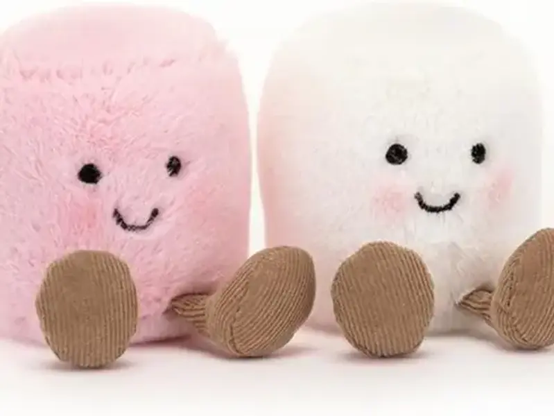 Cute Jellycat Style Sweet Cuddle Marshmallows Plush Toy Set, Soft Kawaii Marshmallow Plushie Pair, Aesthetic Room Decor & Cozy Cute Gift for Girls, Keychains
