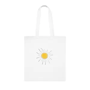 Blessed to Feel Deeply Cotton Tote — Colorful Positive Quote & Sun Design