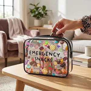 Clear Emergency Storage Bag, Portable Travel Storage Pouch for Snacks, Medicine and Candy, Zipper Space-Saving Bag with Large Capacity, Ideal for Road Trips, Picnics and Daily Snacks, Perfect Gift