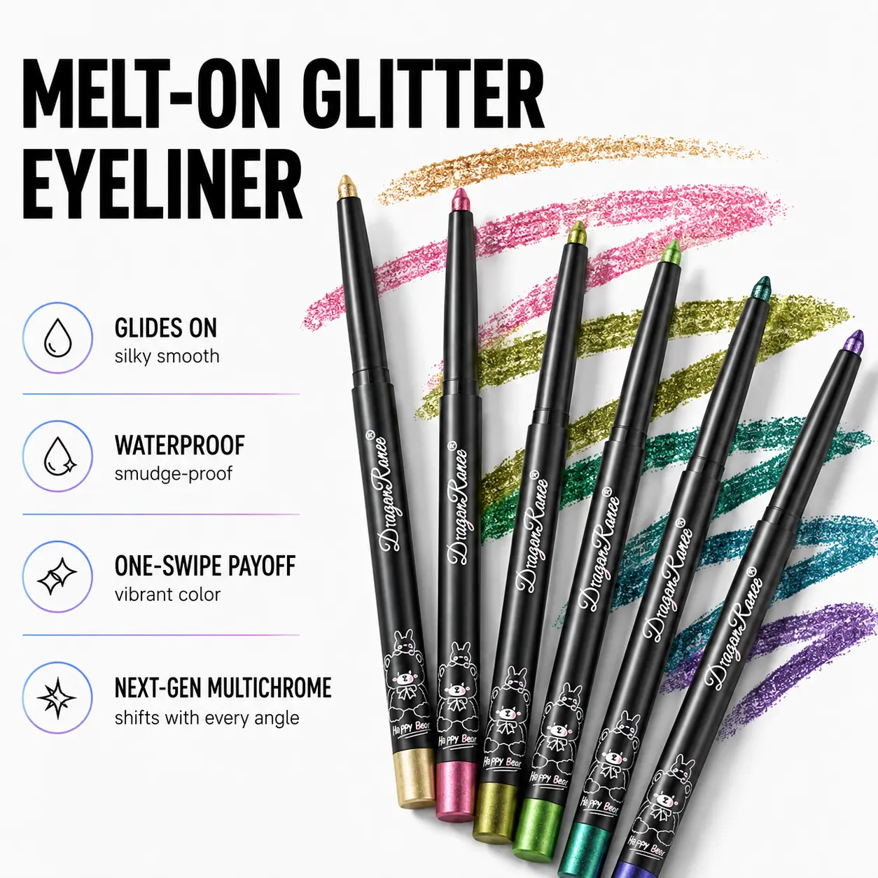 2-in-1 Metallic Eyeshadow Stick & Eyeliner Pencil - Waterproof, Long-Lasting & Smudge-Proof Shimmer Graphic Liner, Alcohol-Free Formula, Apply Easily, Shimmer And Shine, Single Item