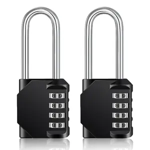 ZHEGE Combination Lock Long Shackle 2.62in, Weatherproof 4 Digit Combo Locks for Lockers, Outdoor Fence, Shed, Garage gym locker combination (2P)
