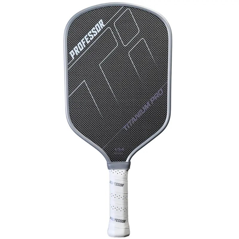 Professor Titanium Pro Core Pickleball Paddle - Titanium Carbon Fiber Weave, 16MM Foam-Injected Thermoformed Core, Maximum Spin Texture, USAPA Approved - Hitting Cleaner Shots, Enhanced Stability, All-Court Control - 2 Paddle Shapes (Square/Aero)