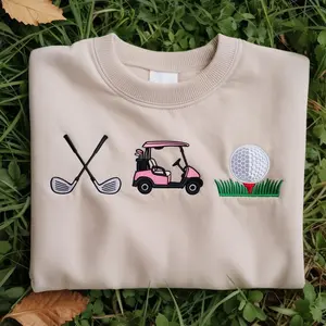 [Sale 47% ]  Golf Girlie Embroidered Sweatshirt, Golf Crewneck, Sweatshirts for Golfers, Golf Girlie Shirt