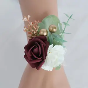 Artifical Flowers Boutonnieres Mensuit Accessories Wedding Groomsmen Fake Corsage Flower