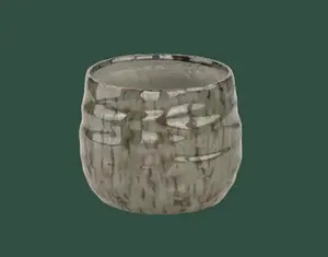 Grooved Stoneware Pot