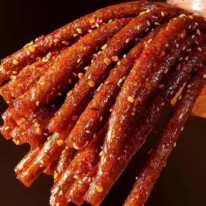 [2packs]Chinese Latiao Spicy Gluten - Low Sugar Low Calories Vegan Office Snack with Pickled Garlic & Dried Cornstarch Asian Cornstarch Chilli Crunchy