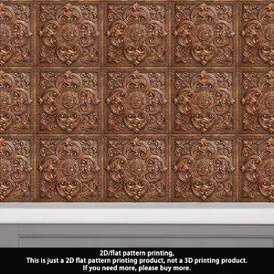 Peel & Stick Self-Adhesive PVC Tile Sheets Compatible for Flooring & Walls - Brown Copper Peelable Cover, Peel to Reveal Original, Easy DIY Installation, Suitable for Kitchen, Bathroom, Apartment Renovation - Modern Decorative Tiles, 2D Flat