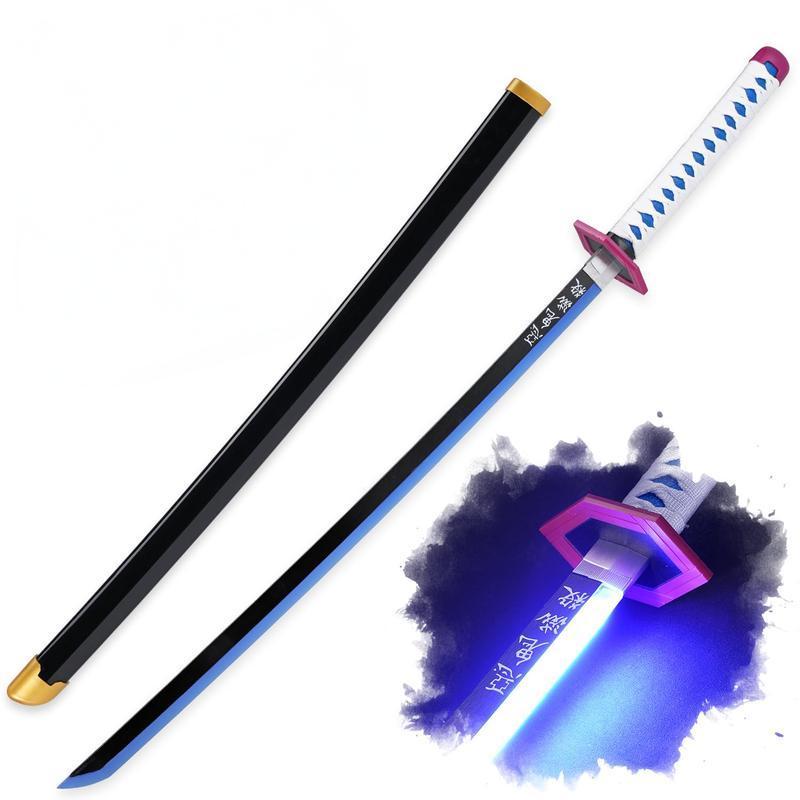 Swords Republic Light-Up Demon Slayer Katana 41 Inch Collectible Gift with Rechargeable USB Lightsaber Retractable Neopixel Lightsaber & Supplier Warranty
