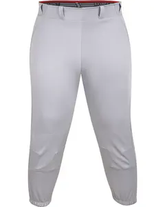 Exxact Sports Womens Softball Pants Knicker/Yoga Style Knee Length, 4-Way Stretch Low Rise Softball Pants for Women - (Grey)