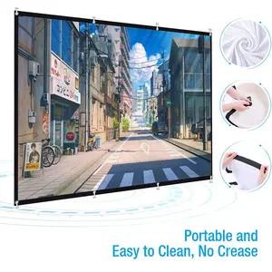 Portable Lightweight Projector Screen, Multiple Sizes Available (60", 72", 84", 100", 120", 150"), Ideal for Home & Outdoor Use