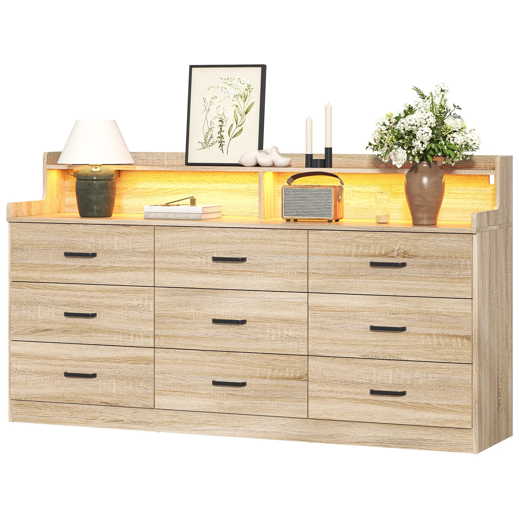big lots grey dresser Luxor Six Drawer Double Dresser Light Gray main image 0
