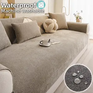 1 PC Waterproof Sofa Cover, Reversible Couch Cover, Sofa Cover for Dogs Water Resistant, Pet Friendly Non Slip Anti Scratch Sofa Protector, Machine Washable Furniture Cover, Washable Sofa Slipcover, for Sectional Loveseat 3 Seater Living Room