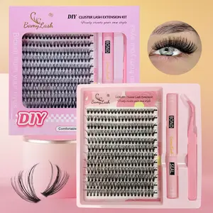 240pcs 30P Cluster Lash Extension Kit with bond seal applicator,Natural Style for everyday use,friendly for new beginner