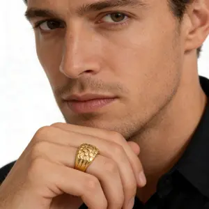 18K Gold-plated nugget ring