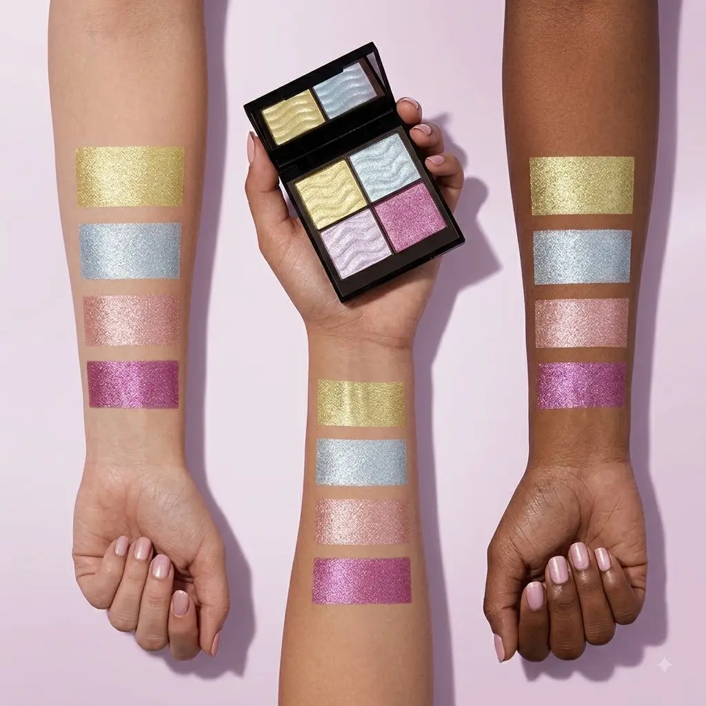 4 Color Chameleon Eyeshadow Palette Shimmer Glitter Shifting Multi-chrome Pigmented Sparkly Makeup Set for Everyday Glam Long-lasting Metallic Eyeshadow Blendable High Intensity Shimmery Finish Versatile Compact for Stunning Daily Makeup Looks