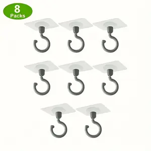 8pcs Rotatable Ceiling Hooks- Multi-Functional Hanging Solution for Lights, Plant Lanterns, Wind Chimes, and More - Easy Installation and Adjustable 360-Degree Rotation