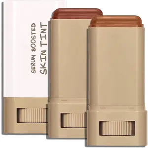 2PCS Beauty Balm Serum Boosted Skin Tint, Foundation Stick, Tinted Moisturizer for Face, Full Coverage Foundation, Concealer Stick for Foundation Makeup, Contour Sticks for Face Makeup, Dewy Finish
