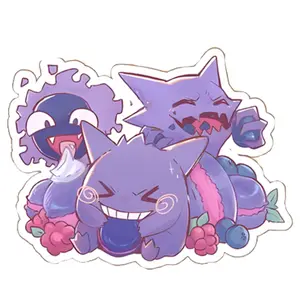 Cute Purple Monster Trio Sticker, Funny Cartoon Character Pack, Kawaii Style Decal, Laptop Sticker, Water Bottle, Phone Case, Car Window, Gift Idea