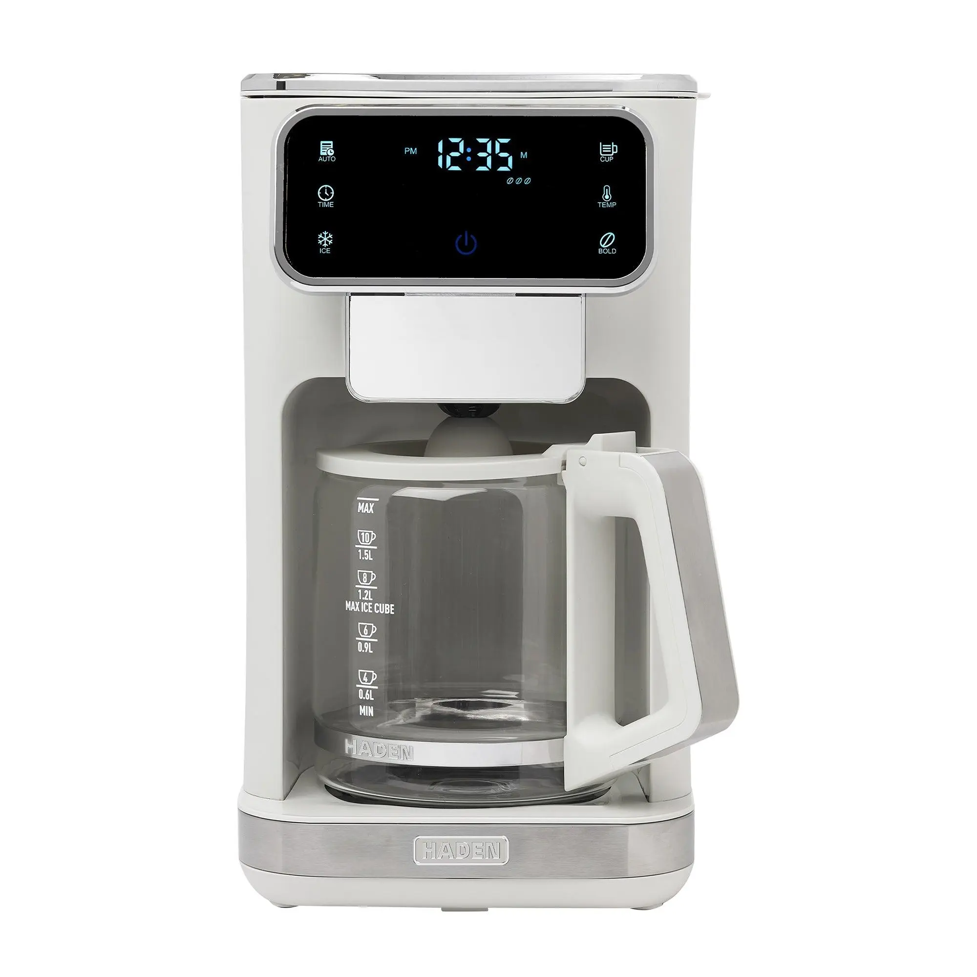 Haden Dual Brew 10 Cup Hot & Ice Programmable Digital Coffee Maker, Ivory/Chrome Haden Dual Brew 10 Cup Hot & Ice Programmable Digital Coffee Maker, Ivory/Chrome