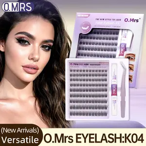 O.MRS K04 False Eyelash Kit – All-in-1 Cluster Lashes, 7-Day Wear, Natural Look, Soft & Lightweight, Bond & Seal Included, Easy Apply