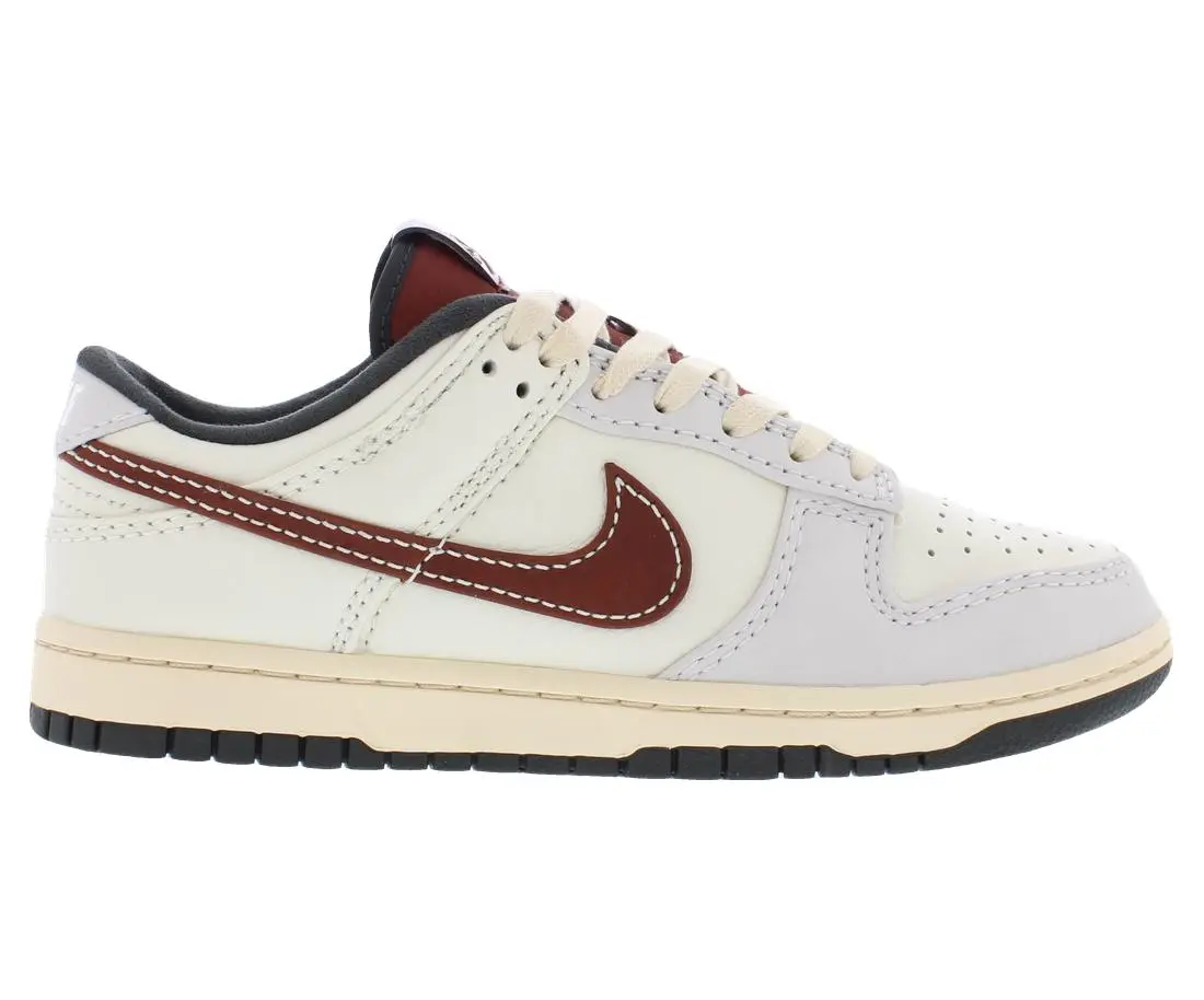 Nike Dunk Low Leather Mens Shoes, Color: Dark Pony/Soft Pearl