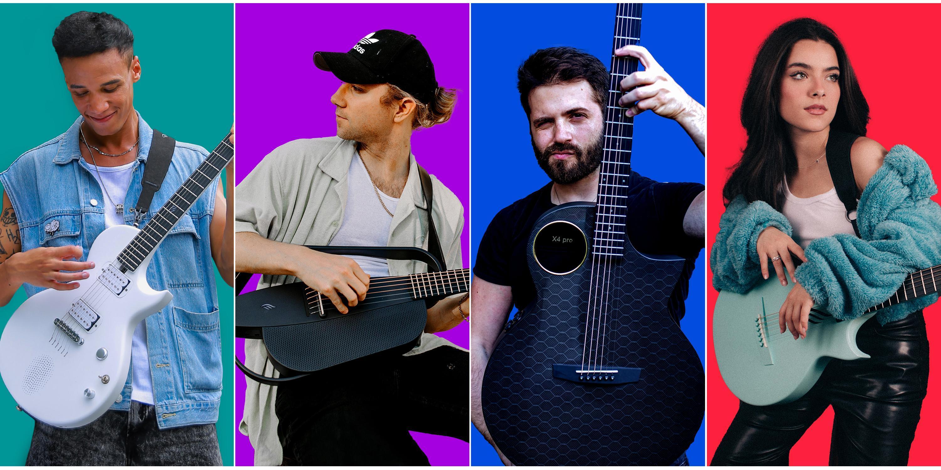 【Enya Nova Go Sonic Smart Electric Guitar】 Electric Carbon Fiber Guitarra with 10W Wireless Speaker, Onboard Presets, All-in-One Portable Rig for Street Performers & Home Studios   Christmas Gift, TikTokShopHolidayHaul