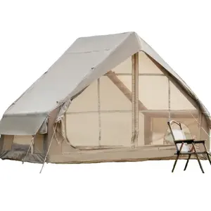 Inflatable Tent with Pump for 4-6 Person Easy Setup 4 Season Waterproof Outdoor Gazebo with 12 Mesh Windows Large Canopy & Side Walls