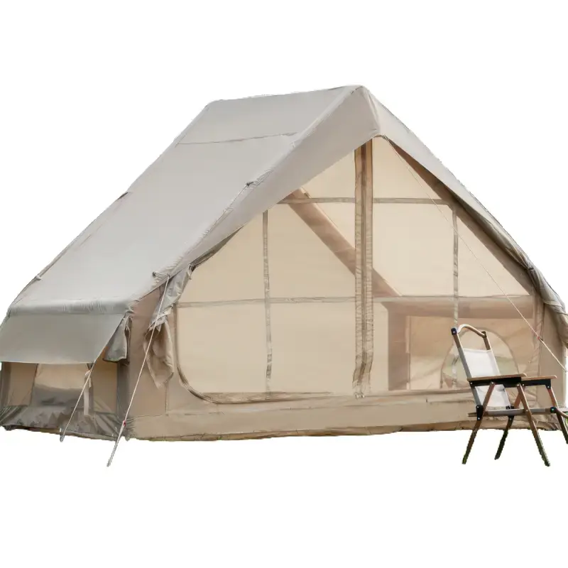 Inflatable Tent with Pump for 4-6 Person Easy Setup 4 Season Waterproof Outdoor Gazebo with 12 Mesh Windows Large Canopy & Side Walls