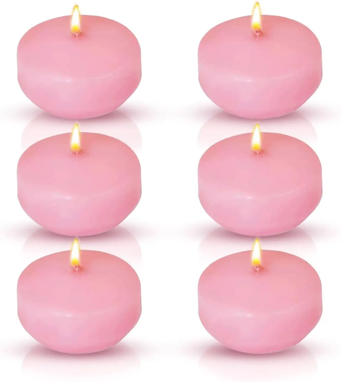 6-Pack Floating Wax Candles – Hand Rolled Round Candles for Parties, Valentine's Decor & Special Occasion