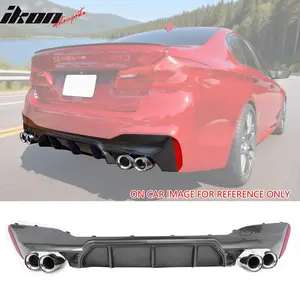 Rear Diffuser for BMW G30 2021-2023 Competition Style CF Print Silver Quad Tips