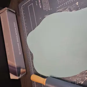 Silicone Rolling Pin & Baking Mat Set, Baking Mat with Rolling Pin, Professional Dough Roller, Baking Utensils for Pizza, Clay, Pasta, Cookies, Baking Supplies