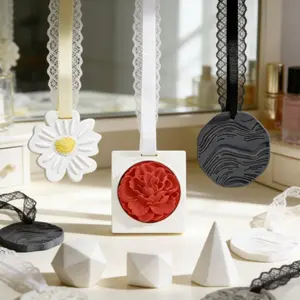 Aromatherapy 3D Rose Scented Diffuser Tablet, Solid Perfume Balm, Air Freshener, Car Fragrance, Flameless Aromatherapy Gypsum Scent