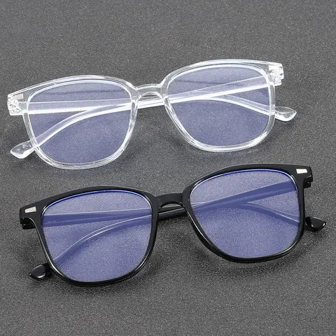 Classic Unisex Anti-Blue Light Glasses, Trendy Frames, Trendy Casual Eyeglasses, Suitable for Office, TV, Reading, Gaming, Filter Harmful Blue Light, Plastic Frame, Lightweight Glasses, Lightweight Eyewear, All Seasons
