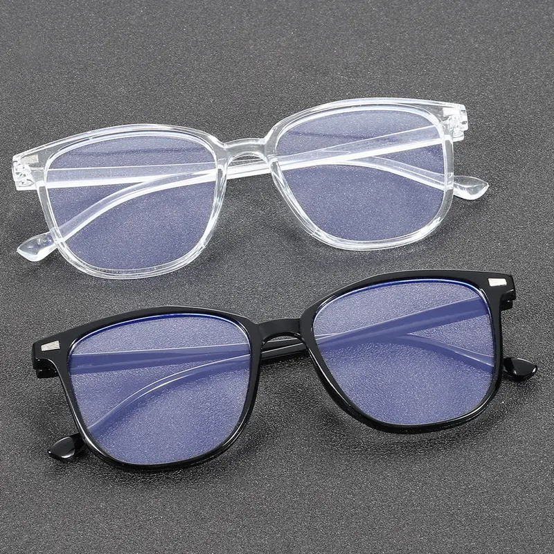 Classic Unisex Anti-Blue Light Glasses, Trendy Frames, Trendy Casual Eyeglasses, Suitable for Office, TV, Reading, Gaming, Filter Harmful Blue Light, Plastic Frame, Lightweight Glasses, Lightweight Eyewear, All Seasons