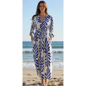 The Caribbean Royal Blue/Ivory Maxi Dress