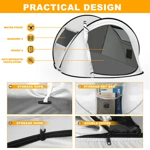 Portable no-installation boat tent , indoor and outdoor camping activities, large-capacity camping barbecue tent and shelter, sunscreen anti-mosquito ventilation, breathable fabric, Shipped from the US