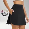 BALEAF Women's 18" High Waisted Tummy Control Silk-like Polyester Skorts for Tennis Golf Pickleball with Liner Shorts and Pockets Quick Dry Comfy UPF 50+ Sun Protection Active Skirts for Running Gym Travel Outdoor Casual Daily Wear Multi-Purpose summerwi