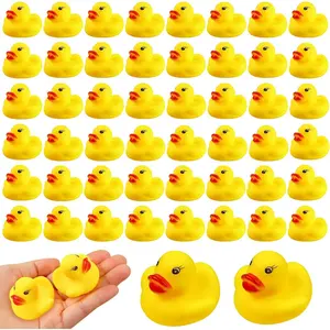 Rubber Duck Bath Toys 50PCS Mini Ducks Bulk for Kids Baby Shower Decorations Birthday Party Favors Gift Classroom Summer Beach Pool Activity Carnival Game