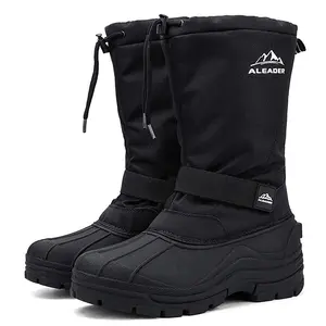 ALEADER Men's Waterproof Hiking Winter Snow Boots Insulated Fur Liner Lightweight Outdoor Tall Boots