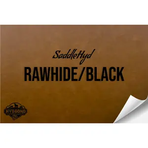 SADDLEHYD RAWHIDE/BLACK HYDBOND LEATHERETTE SHEET (12"x24") ULTRAHYD®