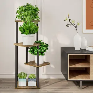 INGIORDAR 4-7 Tier Metal Indoor Plant Stand Tall Flower Pot Holder, Durable Stylish Organizer for Multiple Plants, Fits Patio, Garden, Balcony & Corner Spaces