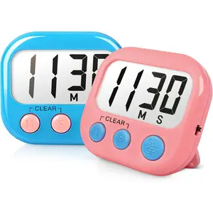 2 Pack Classroom Timers for Teachers Kids Large Magnetic Digital Timer Blue Pink