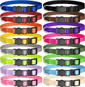 16 PCS Puppy Collars, Safety Buckle Collars for Litter Nylon Adjustable Puppy Collars for Small Puppies, Breakaway Whelping Collars Pet Supplies,Stuff,Accessories(S) Mtliepte