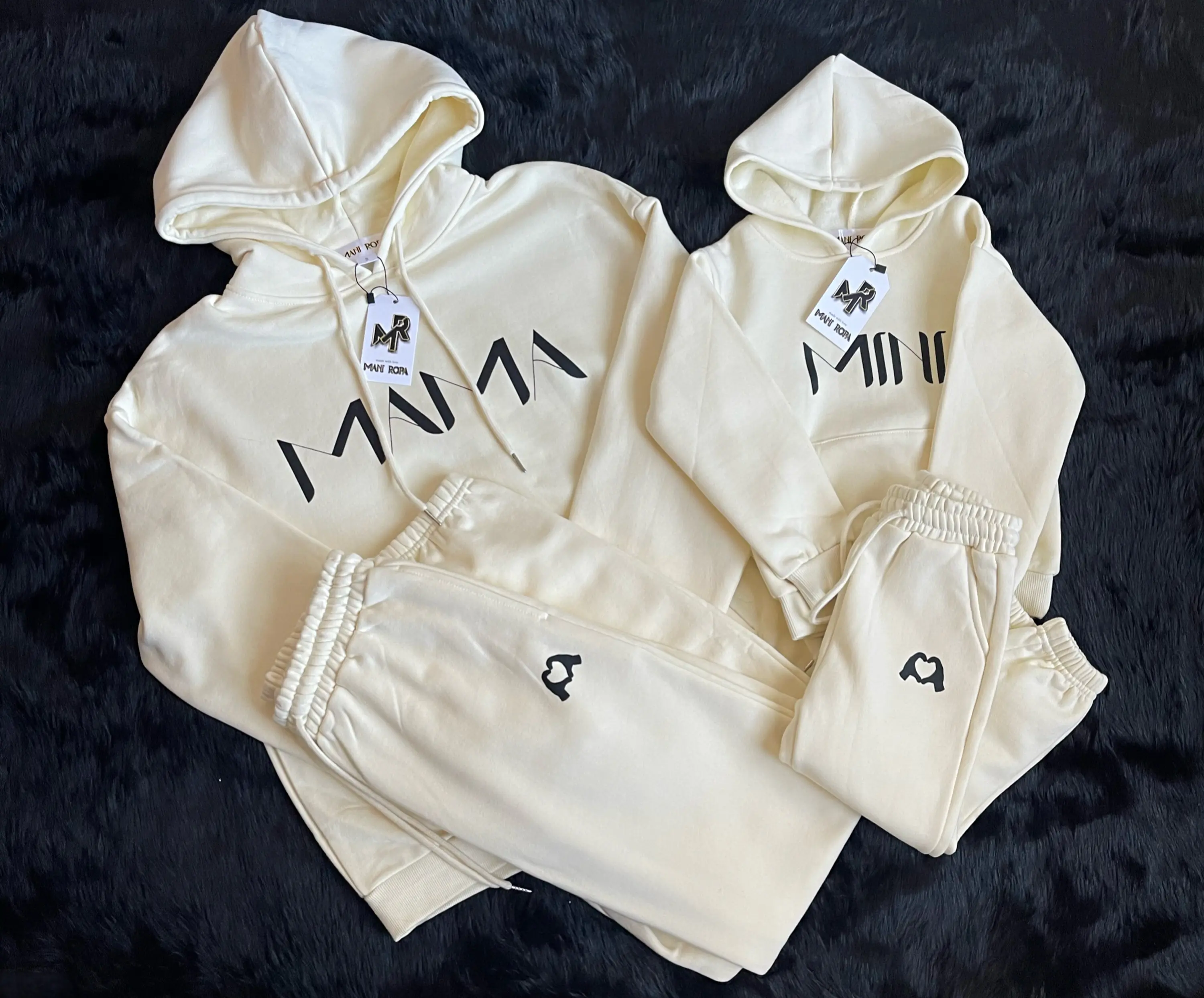 MAMA and MINI Sweatsuit - Cream Comfortable Clothing