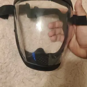 Transparent Face Mask Anti-Fog Outdoor Full Protection Face Shield HD Clear Mask Replace Safety Glasses (Black)