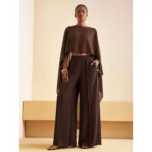 Women Chiffon Long Cape High Low Flowy Poncho Sheer Mesh Shawl See Through Boat Neck Irregular High Low Coverup Tops