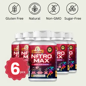 Bundle NitroMax Nitric Oxide Booster 6 Bottles – Circulation, Endurance & Recovery Support | 60 Vegetarian Capsules | Fitness | Muscle | Healthcare