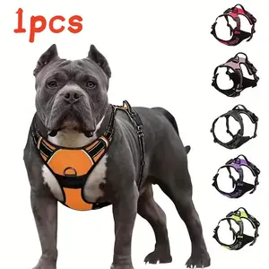 Adjustable Dog Harness Set, Anti-Pull Pet Vest, Reflective Strips, Oxford Fabric, Easy Control, Suitable for Small to Large Dogs, No Pull Harness